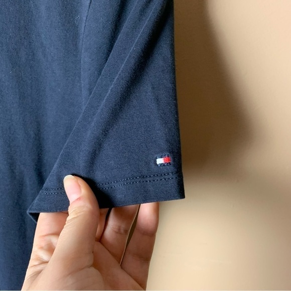 [Tommy Hilfiger] Navy Blue Red & White Striped Detail Short Sleeve Casual Dress - Picture 4 of 9